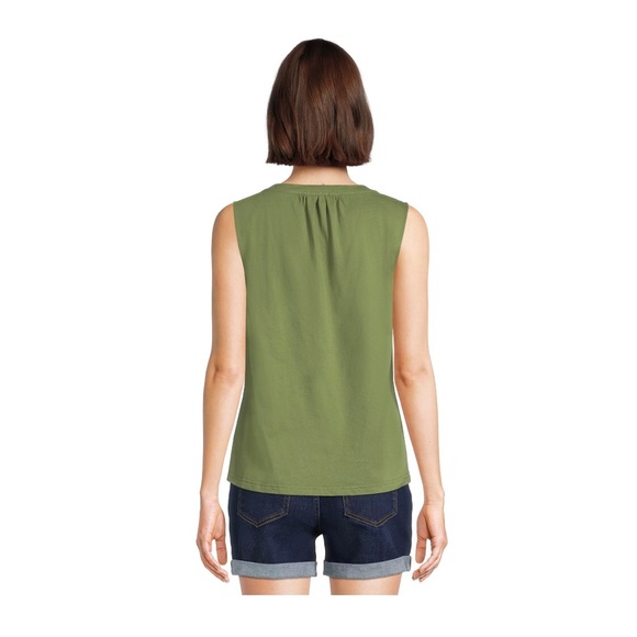 TIME and TRU Womens Sleeveless Smock Top Size Large 12-14 Green Chili New - Picture 7 of 8